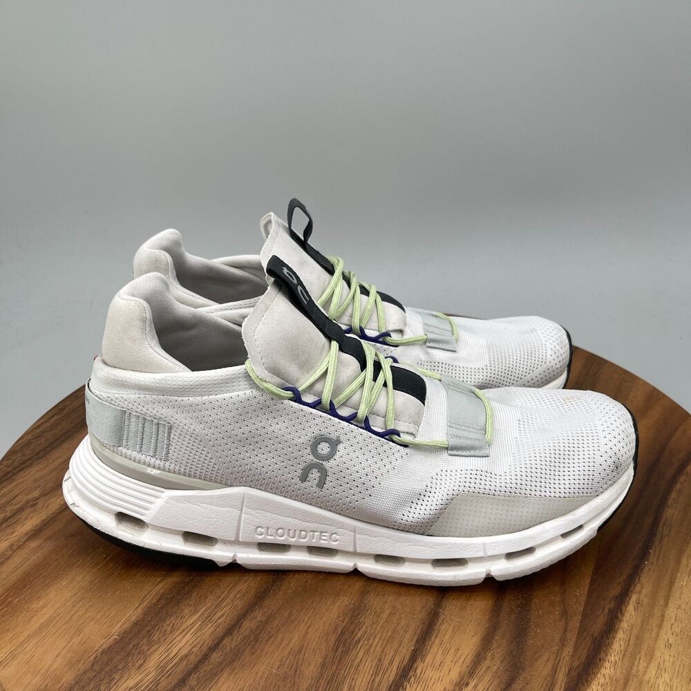 On Cloudnova Shoes Mens Size 10 White Running Comfort Walking Trainers Sneakers